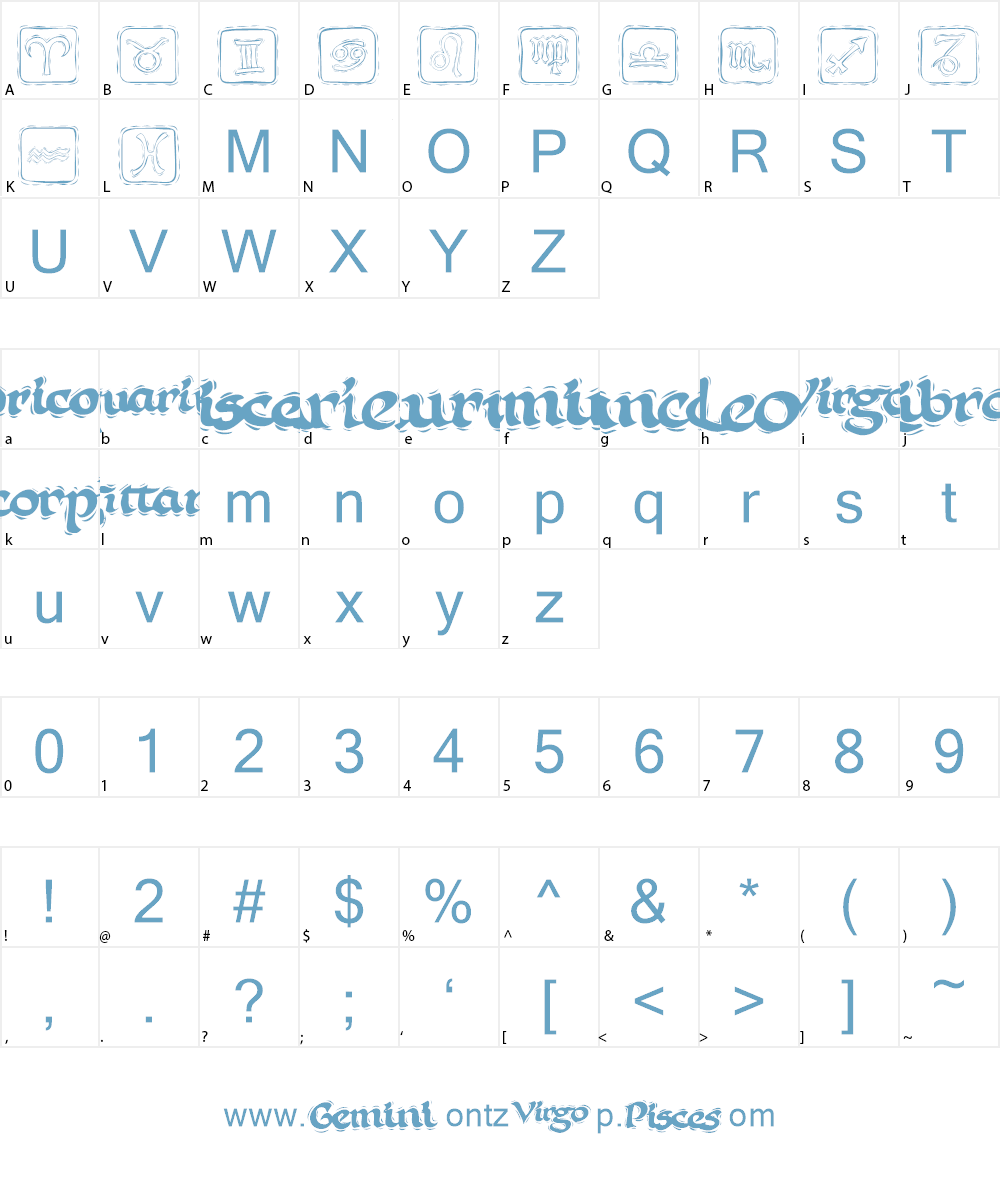 KR Astro 1 Font Character